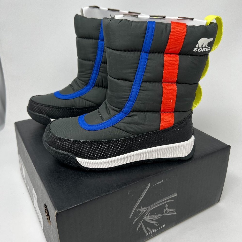 SOREL Youth Whitney II Puffy Mid Boots Size 10 Coal Waterproof